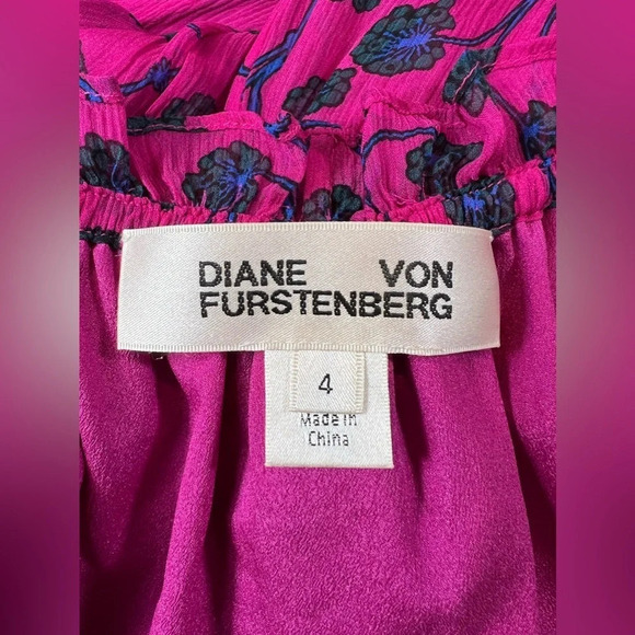 Diane von Furstenberg Womens Dress Silk Pink Berry Size Small - Picture 15 of 16